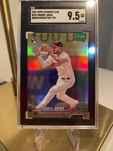 2022 Topps Stadium Club #339 Gabriel Arias (RC) Green Refractor #7/99 SGC 9.5 MT - Picture 1 of 2