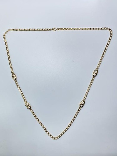 Collana lunga Christian Dior oro logo CD catena lunghezza totale 80 cm donna