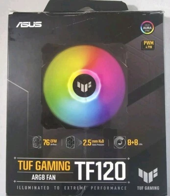 ASUS TUF Gaming TF120 ARGB 120mm Case Fan - Black - Image 1 of 4