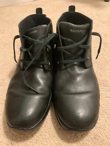 RockPort Men Shoes Size 9 M Black Ankle High Boot Lace Up Work Shoes - Picture 1 of 9