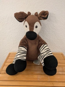 Build-A-Bear Okapi braun schwarz weiß Zebrastreifen 13 Zoll Stofftier - Bild 1 von 7