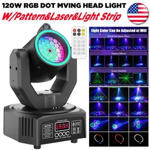 Cabezal móvil LED 120W patrón de luz haz láser escenario DJ show DMX iluminación puntual - Imagen 1 de 9