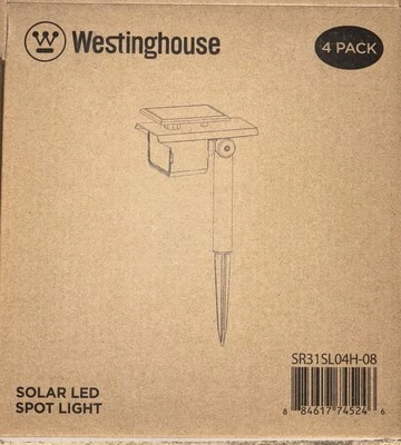 ¡¡NUEVO!! 4pk Westinghouse Solar 10 Lúmenes LED Focos Exterior con Interruptor de Encendido y Apagado Foto 1 de 2