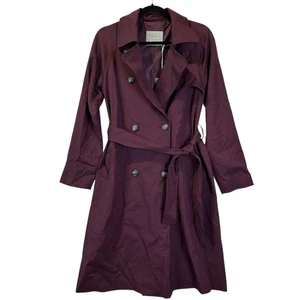 Everlane The Italian Wool Modern Trench Coat Burgundy Women's Small NWT Classic - Picture 1 of 11