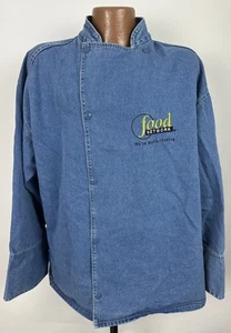 Abrigo de Chef Denim Vintage Food Network Hombres XL Peso Pesado Botón a Presión Azul Programa de TV - Imagen 1 de 18