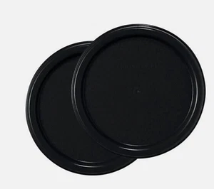 2 x Tupperware Modular Mates Rondas Sellos Planos de Repuesto Negro - Imagen 1 de 1