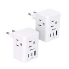 2 Pack European Travel Plug Adapter, Type C Most of Europe - 2 PACK