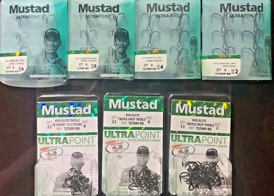 Gancho agudo Mustad KVD triple agarre Elite 1X fuerte 2X corto TG76NP-BN elige Foto 1 de 3