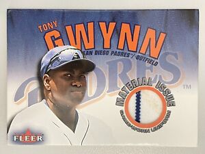 2001 Fleer Material Issue Tony Gwynn Game Used Dirty Pinstripe Jersey