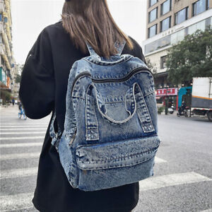 Casual Womens Girls Denim Backpack Handbag Satchel School Shoulder Bags Japanese