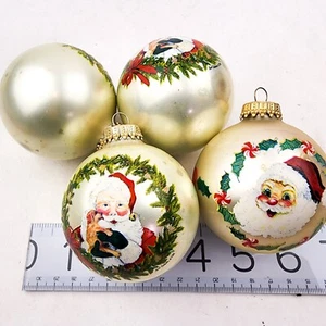 CBK Adorno de Navidad Bola Vidrio Papá Noel Cachorro y Santa Decoración de Vacaciones Set de 4 - Imagen 1 de 14