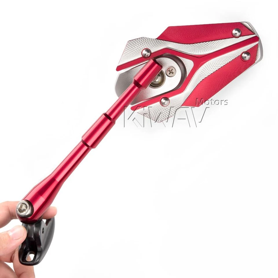 KiWAV Viper Red Mirrors Fairing with Black Adapter for Honda NT700VA 06-08 - Image 1 of 4