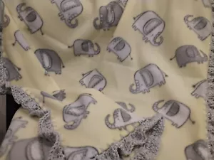 Elefanti Peluche Coperta Neonato Con Uncinetto Super Ruffle Poliestere Peluche Ragazzo Ragazza - Foto 1 di 8