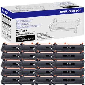 20PK TN450 Black Toner High Yield TN420 Compatible with Brother MFC-7860DW - Picture 1 of 7