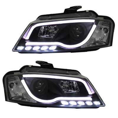 Scheinwerfer Set DRL LED Tagfahrlicht für Audi A3 8P 8PA Bj. 08-12 Schwarz LTI - Bild 1 von 4