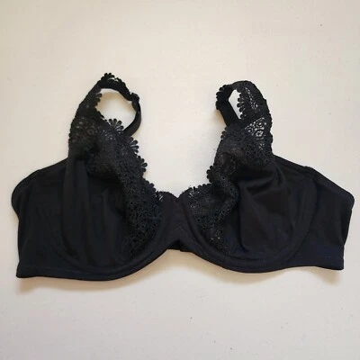 Sujetador Liz Claiborne para mujer 36C negro ribete de encaje sin forro con aros correas ajustables Foto 1 de 4