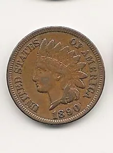 Centavo indio 1890: extra fino + - Imagen 1 de 2