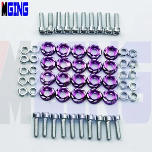 Universal BILLET FENDER BUMPER Washer Bolt Engine Flower BAY DRESS UP KIT Purple - Picture 1 of 4