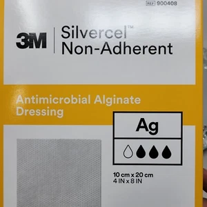 5 GENUINE 3M Silvercel Non-Adherent Antimicrobial Alginate Dressing 4x8, 900408 - Picture 1 of 4
