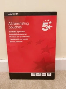 100 x LAMINATING POUCHES - A3 - 75 Micron Sheets Sleeves Pockets - New - Picture 1 of 3