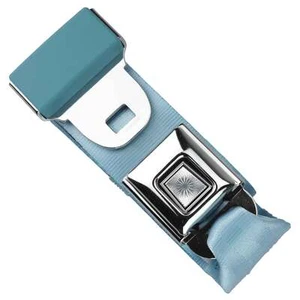 RetroBelt Powder Blue Push Button Lap Belt 60" With Hardware - Picture 1 of 2