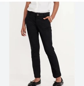 Gap Navy Chinos Size 16 Plus Skinny Girls With Adjustable Waist Uniform Pants - Picture 1 of 6
