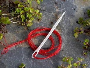 Self Threading Sewing Needle in Solid 925 Sterling Silver, Thick Silver Needle - Picture 1 of 4