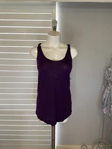 New Juniors Twenty One Eggplant Black Crotchet Fashion Tank Top Blouse Size S - Picture 1 of 7