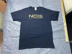 Vintage NCIS Shirt Mens Large Black Gold Spell Out Naval Criminal Tee - Picture 1 of 5