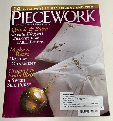 PIECEWORK Magazine November/December 2006 Silk embellish crochet needle work - Image 1 of 4
