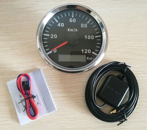 85mm Black GPS 120KM/H Speedometer for Car Truck Motorcycle Boat 12V/24V Red LED - Picture 1 of 8