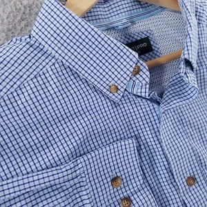 ARIAT PRO Shirt XL Blue Plaid Western Button Down Dress Casual Rodeo Church - Picture 1 of 15
