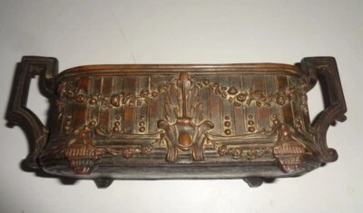 ancienne petite jardinière centre de table en régule style rocaille - Photo 1/4