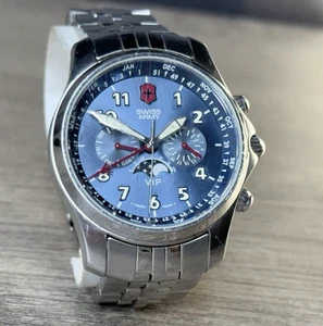 Victorinox Swiss Army VIP 39mm Blue Dial Moonphase Chronograph Stainless Watch - Picture 1 of 16