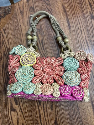 Bolso de Mano Vintage Cappella Stratford Floral Rosa Azul Colorido Foto 1 de 4