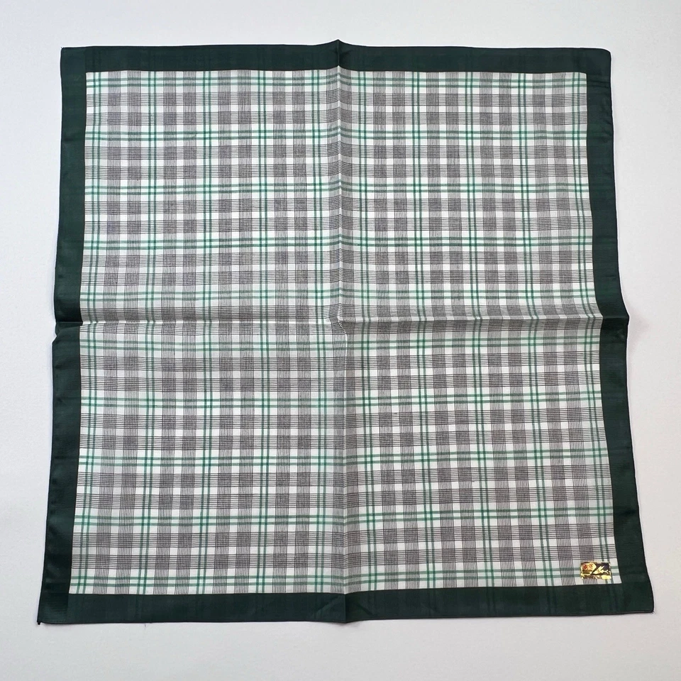 PAÑUELO HOMBRE ALGODÓN CUADROS Y CUADROS VERDE VINTAGE 17" Foto 1 de 4