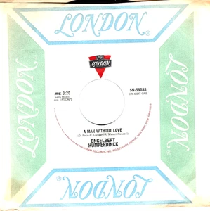 ENGELBERT HUMPERDINCK:   A MAN WITHOUT LOVE / LES  BICYCLETTES DE BELSIZE,  9177 - Picture 1 of 3