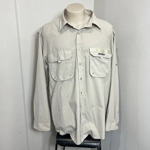 Shimano Vented Shirt Fishing Shirt Long Sleeve Oatmeal Colour Fish Casual - Picture 1 of 11
