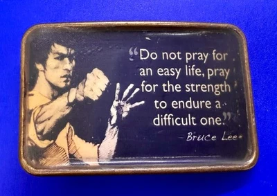 Bruce Lee Martial Artist Movie Actor Inspiring Life Quotes Statement Belt Buckle - Image 1 of 4