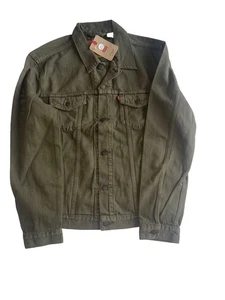 Men's Levi Denim Trucker Jacket Olive Green, CHOOSE SIZE - Picture 1 of 15