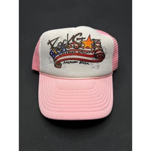 Vintage Rockstar Energy Drink Truckermütze – rosa Netzschaum Druckknopflasche hergestellt in den USA - Bild 1 von 8