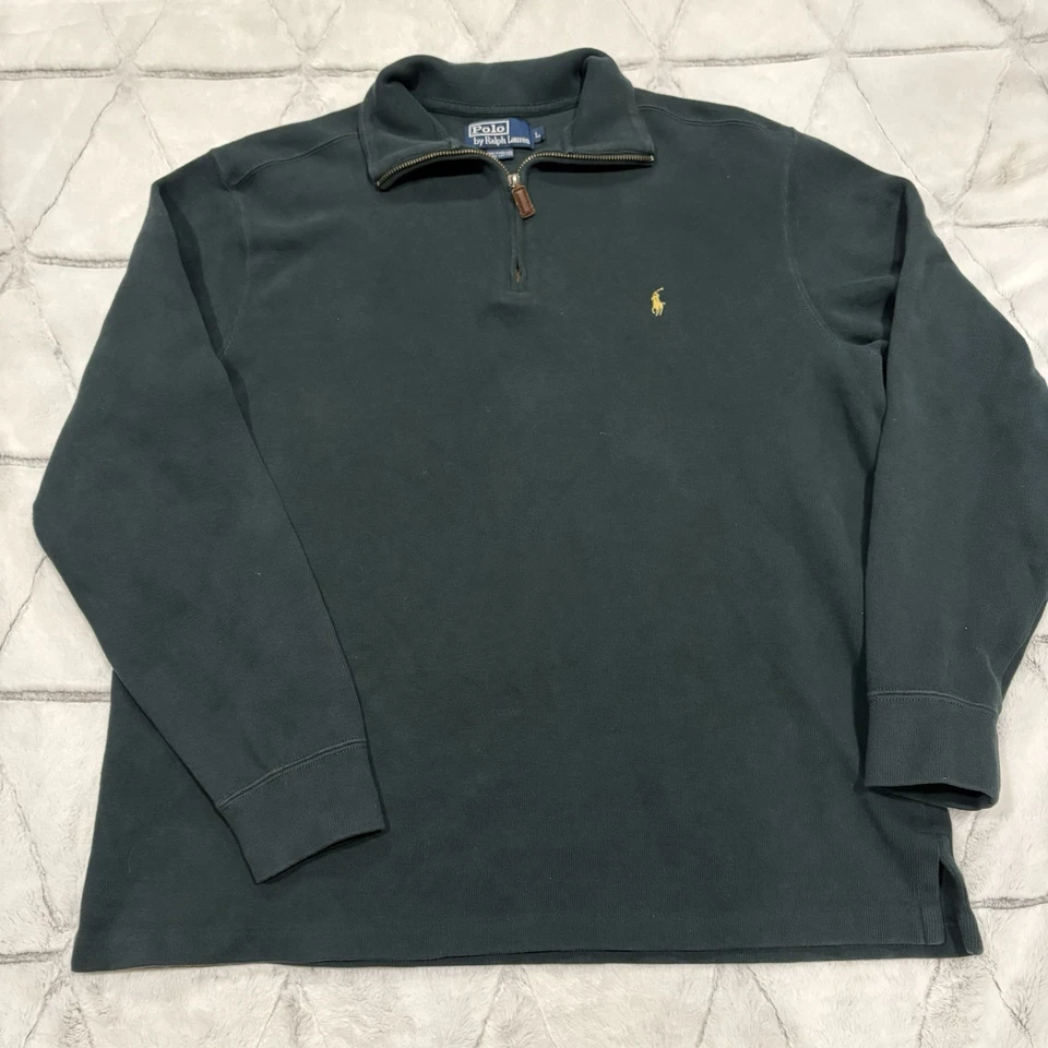 Pullover Ralph Lauren Cuarto Cremallera Para Hombre L Verde Poni Bordado De Colección Años 90 Foto 1 de 4