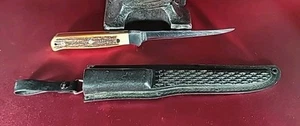 Vtg Schrade+ USA Uncle Henry 168 Fillet Knife W/Sheath 5" Blade ๐บ๐ธ Excellent!! - Picture 1 of 21