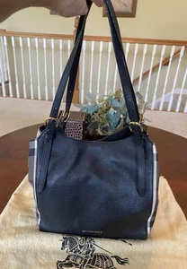 Burberry Black Leather House Check Derby Canterbury Handbag/Bag/Tote Calfskin - Picture 1 of 24