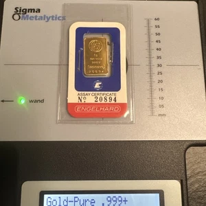 Engelhard 5 Gram Gold Car in Assay Card Sigma Metalytics Tested - Picture 1 of 8