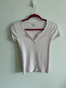 John Galt Baby rosa Henley T-Shirt Einheitsgröße - Bild 1 von 2