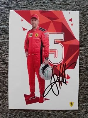 Sebastian Vettel Original Autogrammkarte Ferrari F1 / RAR / HAND SIGNED - Bild 1 von 2