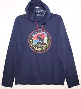 Polo Ralph Lauren Para Hombres Azul Marino Polo Deportista Sudadera con Capucha L/S Camiseta Nueva con Etiquetas Talla S - Imagen 1 de 4