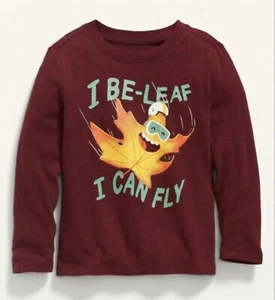 Old Navy Toddler Size 2T ~ Long Sleeve T-Shirt Tee ~ I Be-Leaf I Can Fly .. NWT - Picture 1 of 1