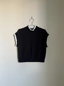 AllSaints Women's Agata Short Sleeve Sweatshirt in Black Size XS - Picture 1 of 6